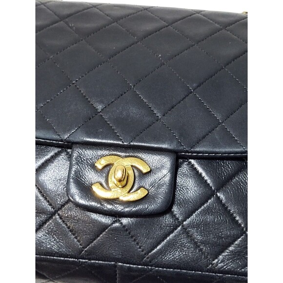 CHANEL MATELASSE 34 Single Flap Double Chain Shoulder Bag Lambskin - Picture 2 of 16